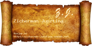 Zicherman Jusztina névjegykártya